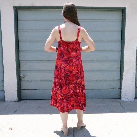 Vintage Sunset Orange & Red Hawaiian Dress - Picture 5 of 5